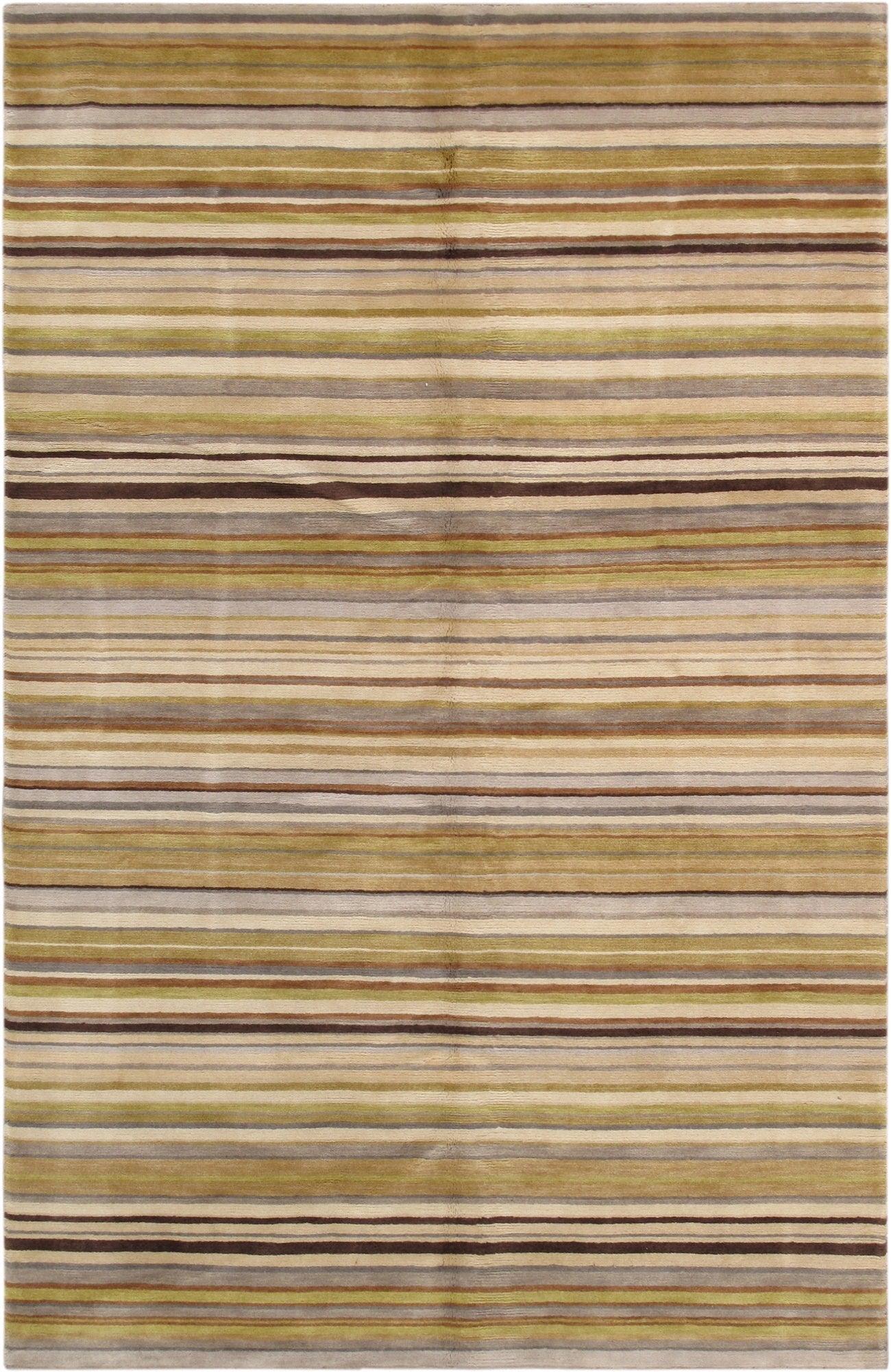 Canvello Modern Collection Hand-Knotted Lamb's Wool Area Rug- 5' X 7'11"