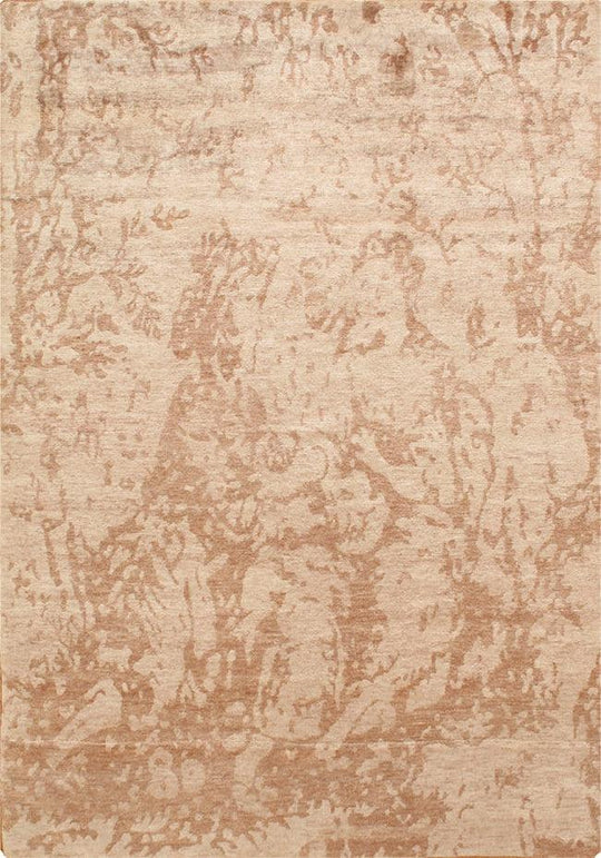 Canvello Modern Collection Hand-Knotted Pure Silk Area Rug- 5'8" X 7'10"