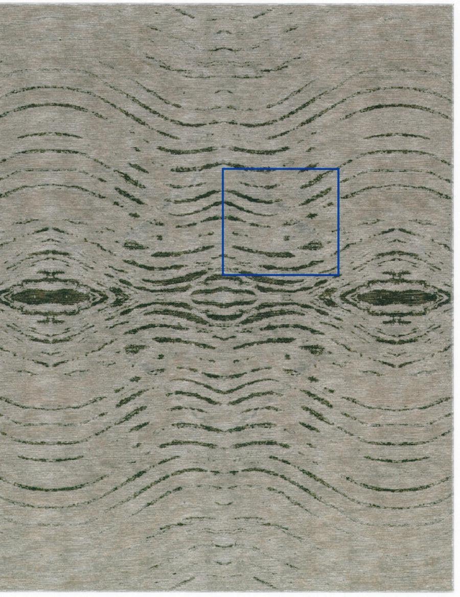 Canvello Modern Collection Hand-Knotted Silk & Wool Area Rug- 2' X 2'