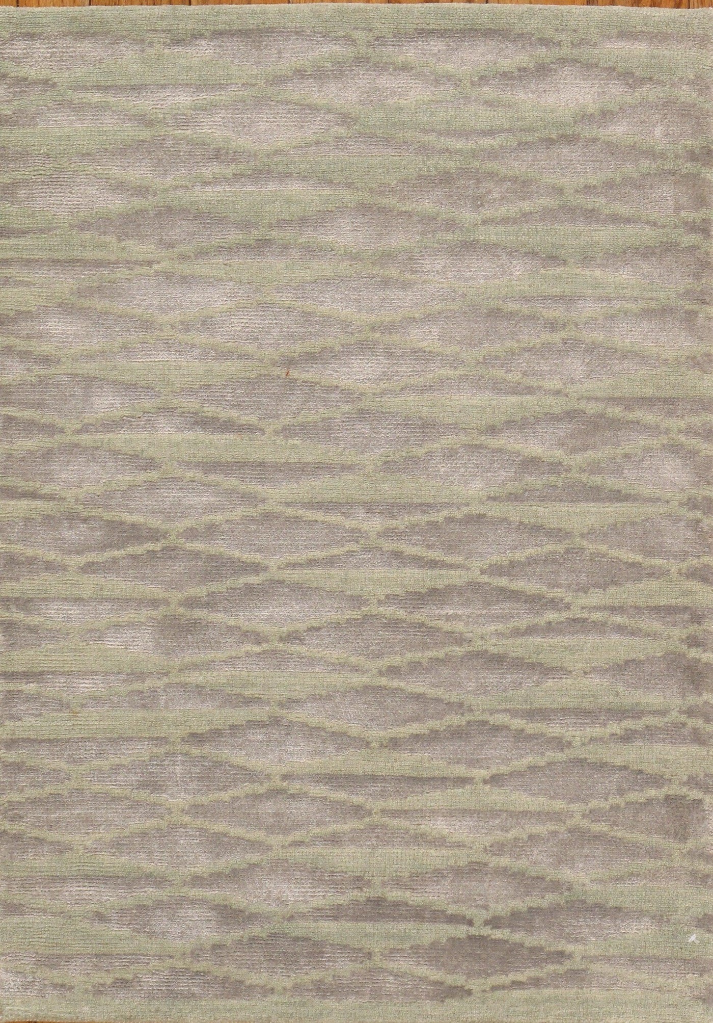Canvello Modern Collection Hand-Knotted Silk & Wool Area Rug- 2' X 3'