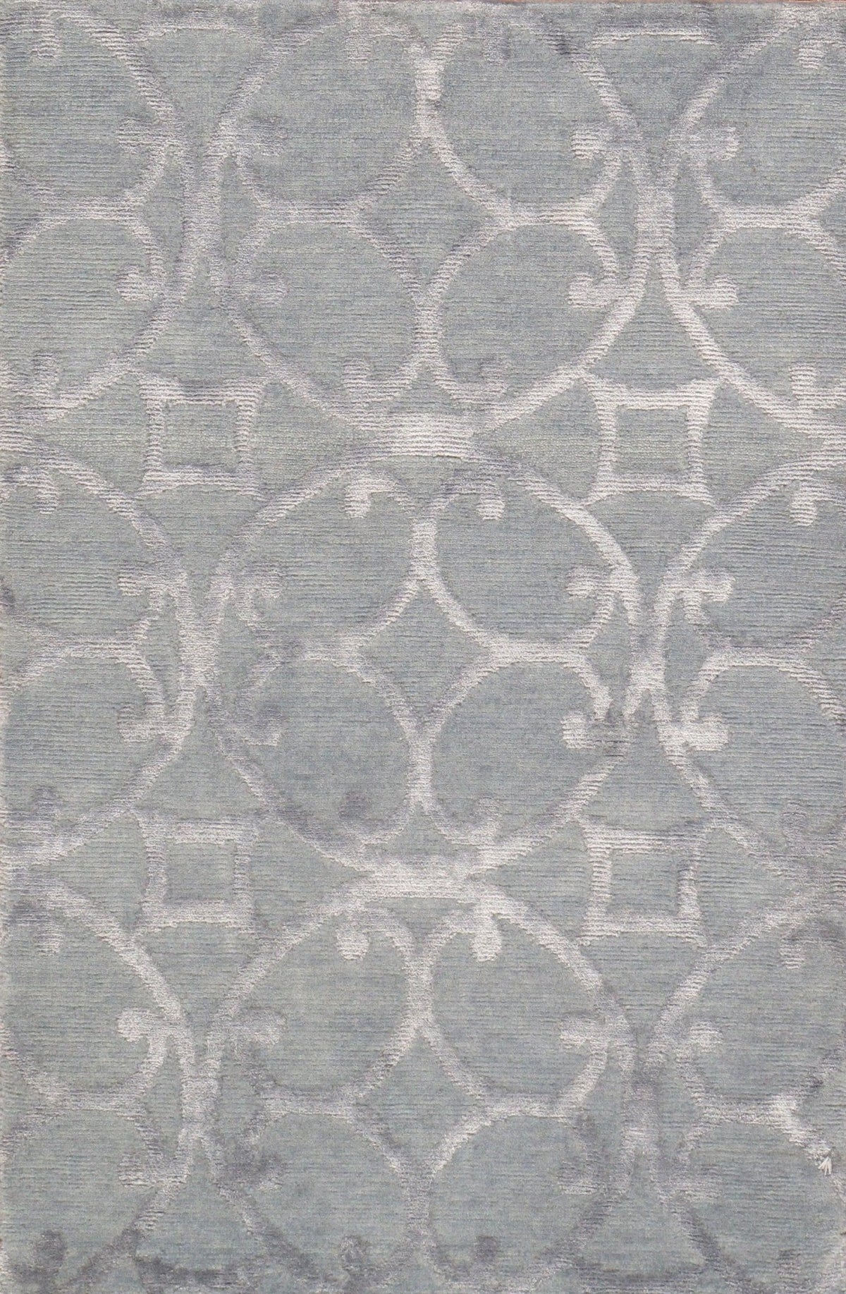 Canvello Modern Collection Hand-Knotted Silk & Wool Area Rug- 2' X 3'