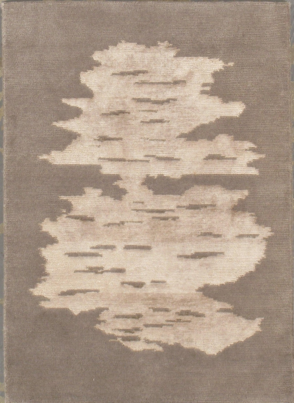 Canvello Modern Collection Hand-Knotted Silk & Wool Area Rug- 2' X 3'