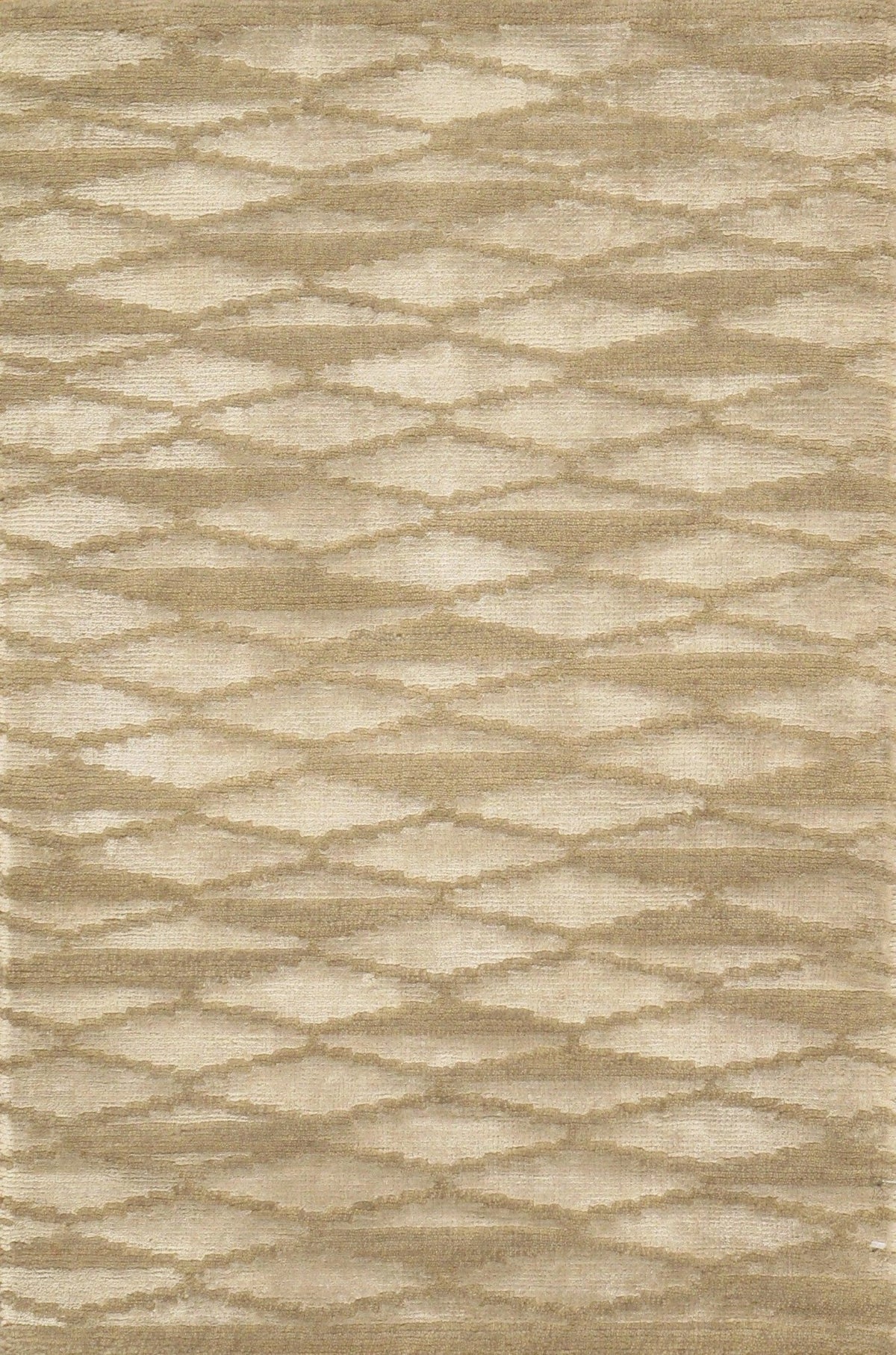 Canvello Modern Collection Hand-Knotted Silk & Wool Area Rug- 2' X 3'