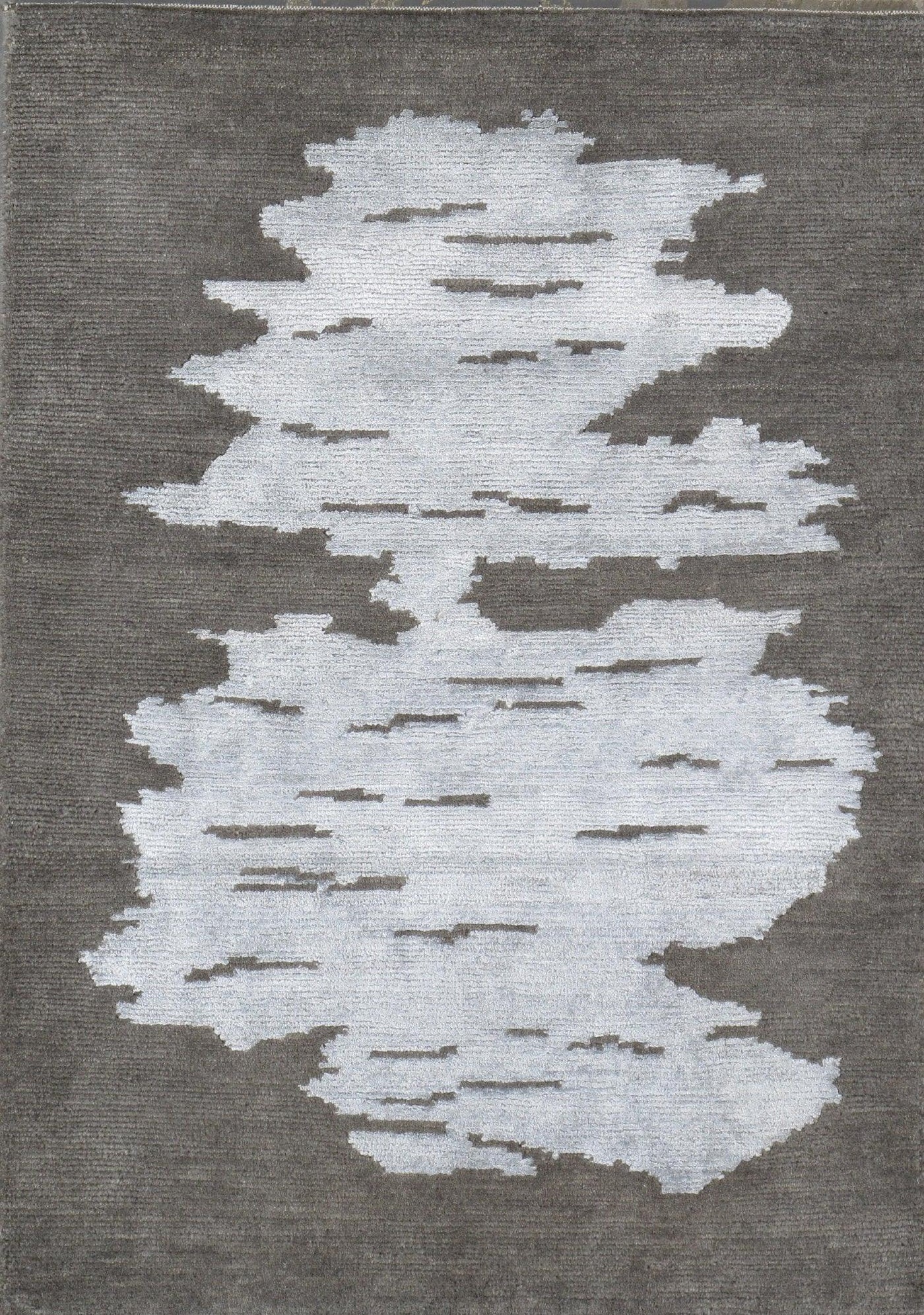 Canvello Modern Collection Hand - Knotted Silk & Wool Area Rug - 2' X 3' - Canvello