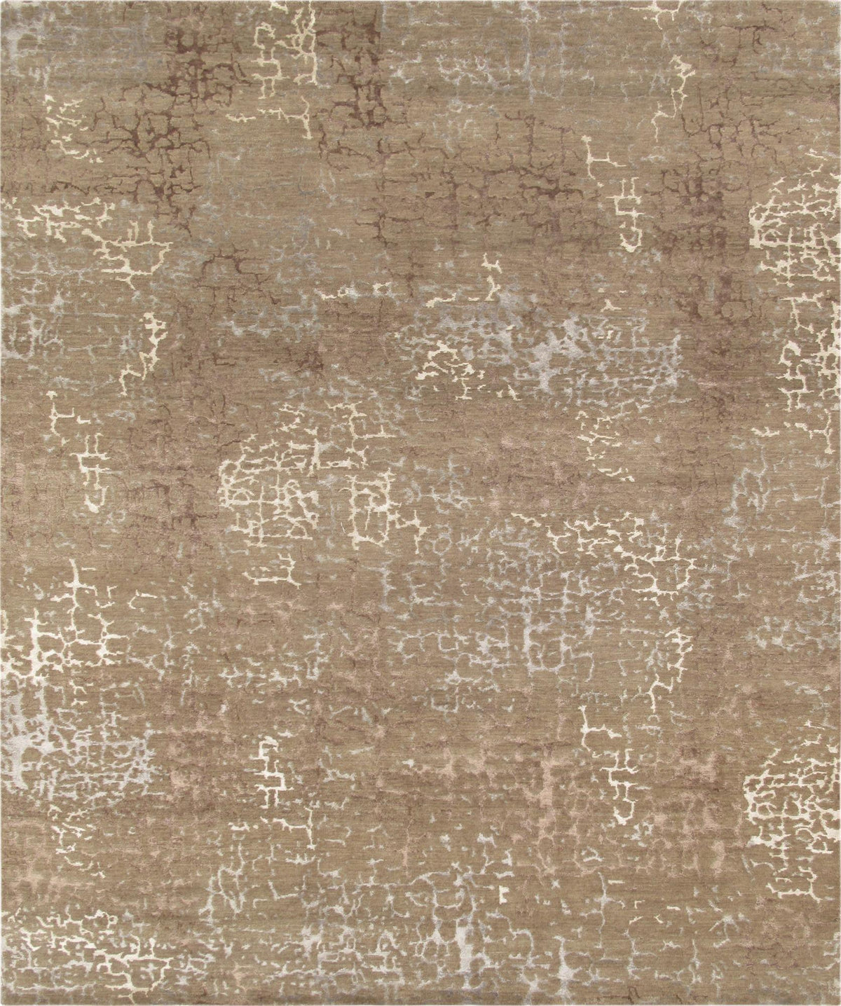 Canvello Modern Collection Hand-Knotted Silk & Wool Area Rug- 2' X 3'