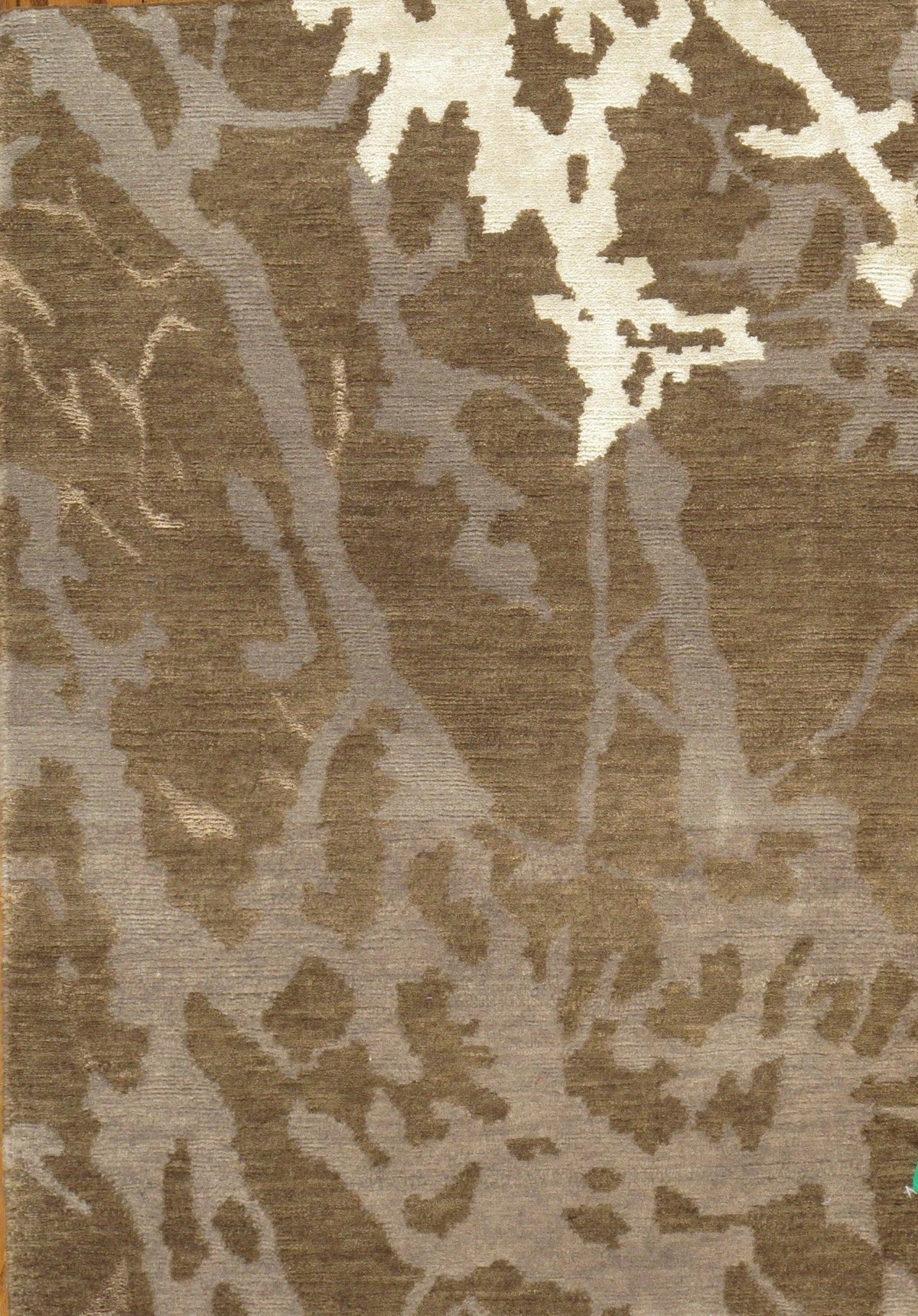 Canvello Modern Collection Hand-Knotted Silk & Wool Area Rug- 2' X 3'