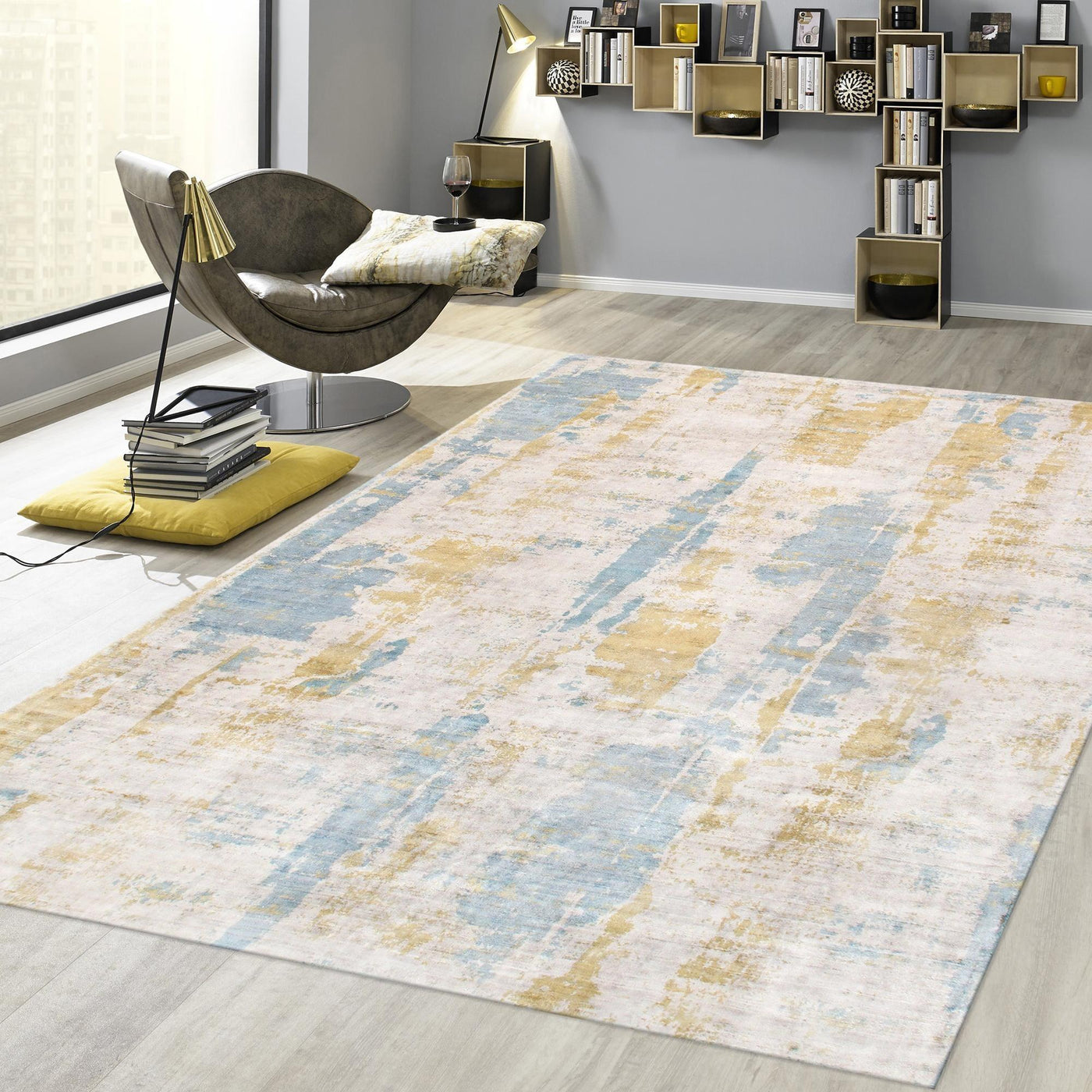 Canvello Modern Collection Hand-Loomed Area Rug- 6' x 9'