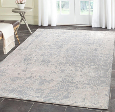 Canvello Modern Collection Hand - Loomed Grey Silk Rug - 8' X 10' - Canvello