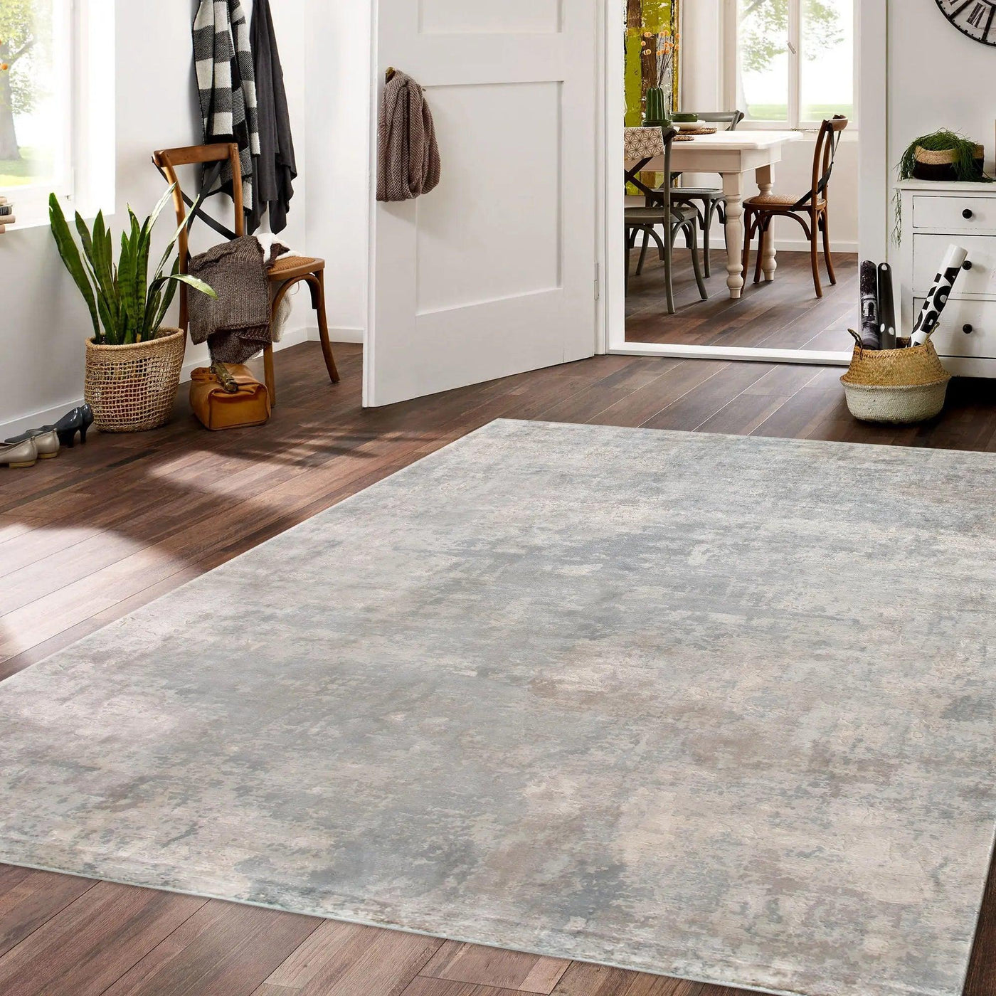 Canvello Modern Collection Hand - Loomed Silk Rug - 9' X 12' - Canvello