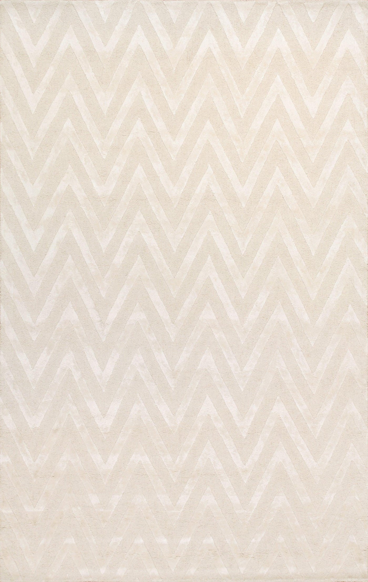 Canvello Modern Collection Hand-Tufted Bamboo Silk & wool Ivory Area Rug - 5' x 8'