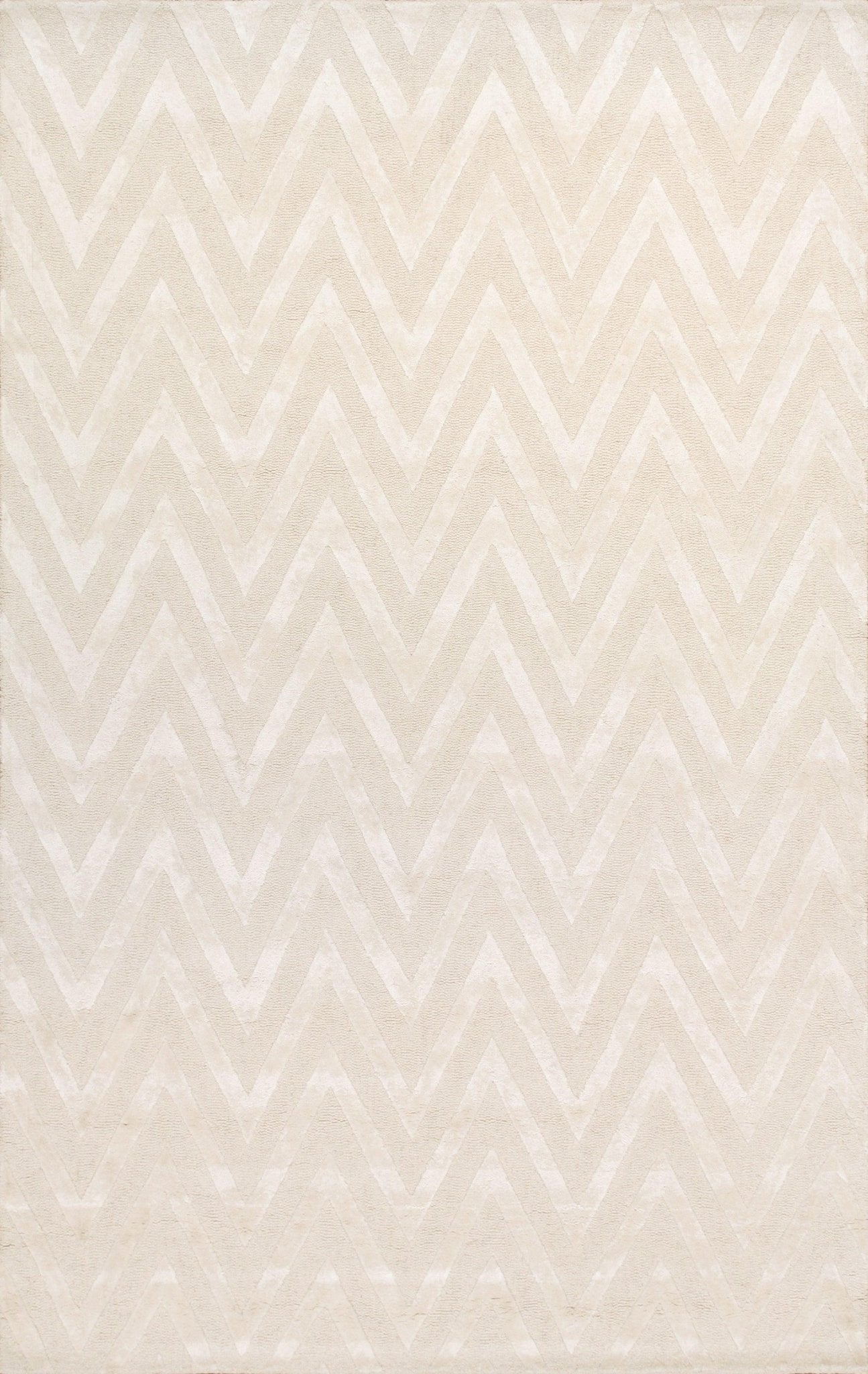 Canvello Modern Collection Hand - Tufted Bamboo Silk & wool Ivory Area Rug - 5' x 8' - Canvello