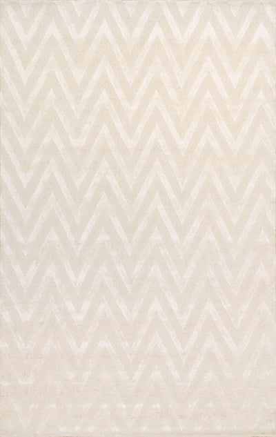 Canvello Modern Collection Hand - Tufted Bamboo Silk & wool Ivory Area Rug - 5' x 8' - Canvello