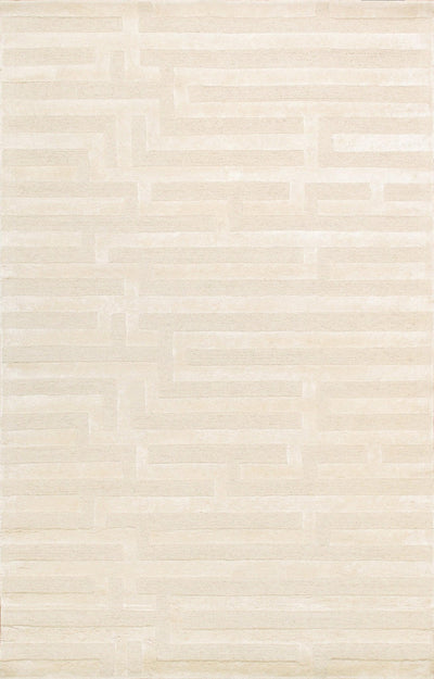 Canvello Modern Collection Hand - Tufted Bamboo Silk & wool Ivory Area Rug - 5' X 8' - Canvello