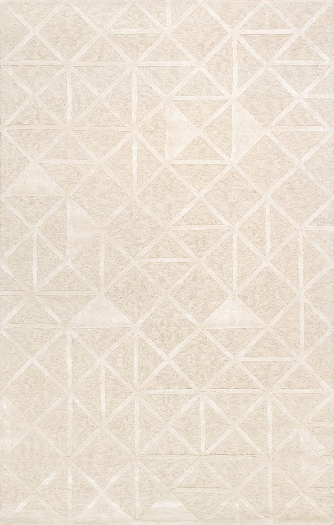 Canvello Modern Collection Hand - Tufted Bamboo Silk & wool Ivory Area Rug - 5' x 8' - Canvello