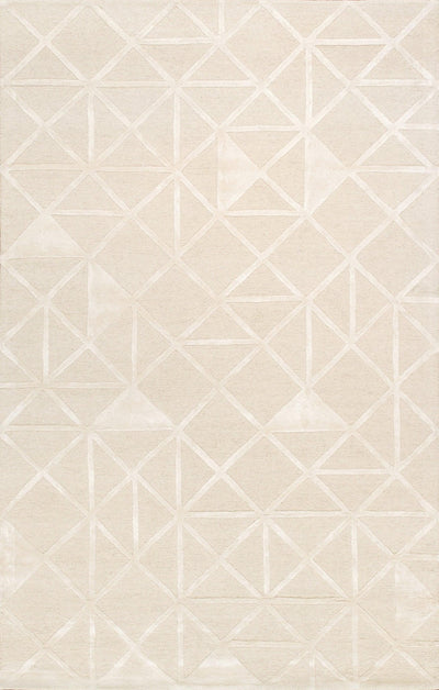 Canvello Modern Collection Hand - Tufted Bamboo Silk & wool Ivory Area Rug - 5' x 8' - Canvello