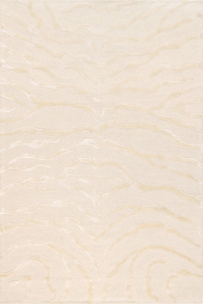Canvello Modern Collection Hand-Tufted Ivory Silk & Wool Area Rug- 8'6" X 11'6"