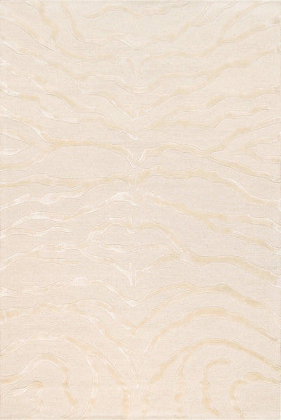 Canvello Modern Collection Hand - Tufted Ivory Silk & Wool Area Rug - 5' 0" X 8' 0" - Canvello