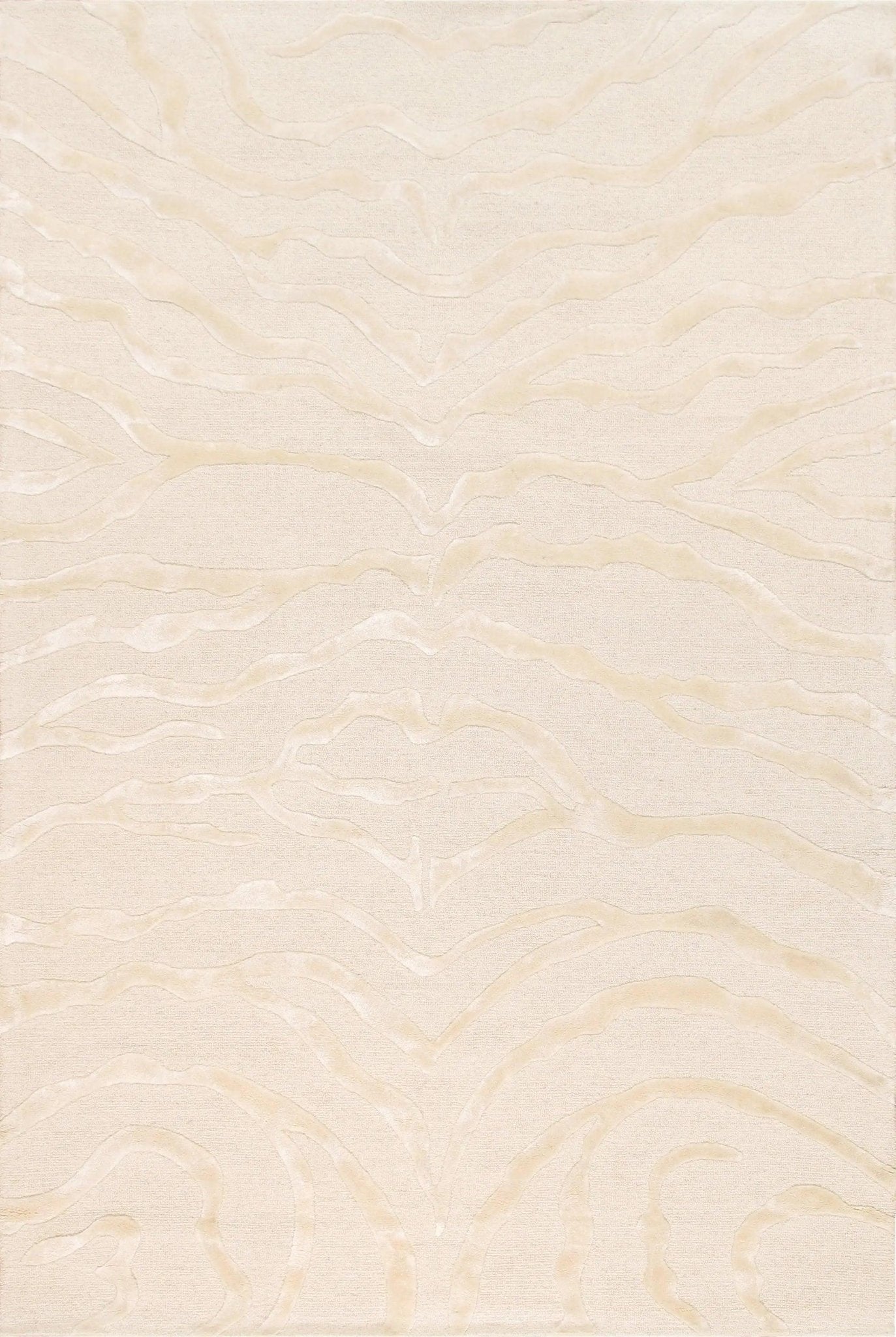 Canvello Modern Collection Hand - Tufted Ivory Silk & Wool Area Rug - 8'6" X 11'6" - Canvello