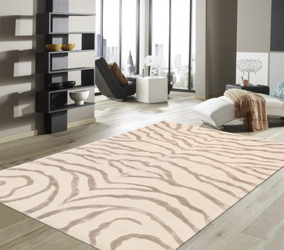 Canvello Modern Collection Hand - Tufted Ivory Silk & Wool Area Rug - 9'9" X 13'9" - Canvello