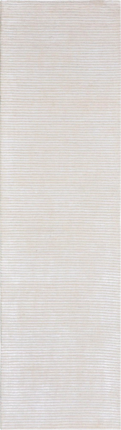 Canvello Modern Collection Hand - Tufted Silk and Wool Beige Runner Rug - 2'6" X 10' - Canvello