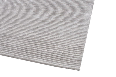 Canvello Modern Collection Hand-Tufted Silk and Wool Silver Area Rug- 5' X 8'