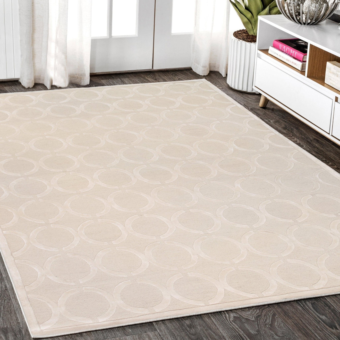 Canvello Modern Collection Hand - Tufted Silk & Wool Area Rug - 4' X 6' - Canvello