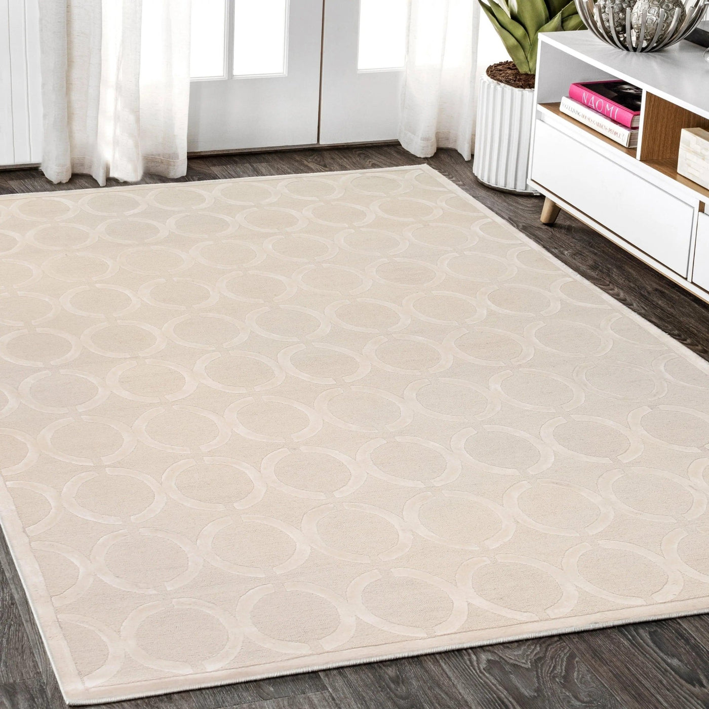 Canvello Modern Collection Hand - Tufted Silk & Wool Area Rug - 9'9" X 13'9" - Canvello