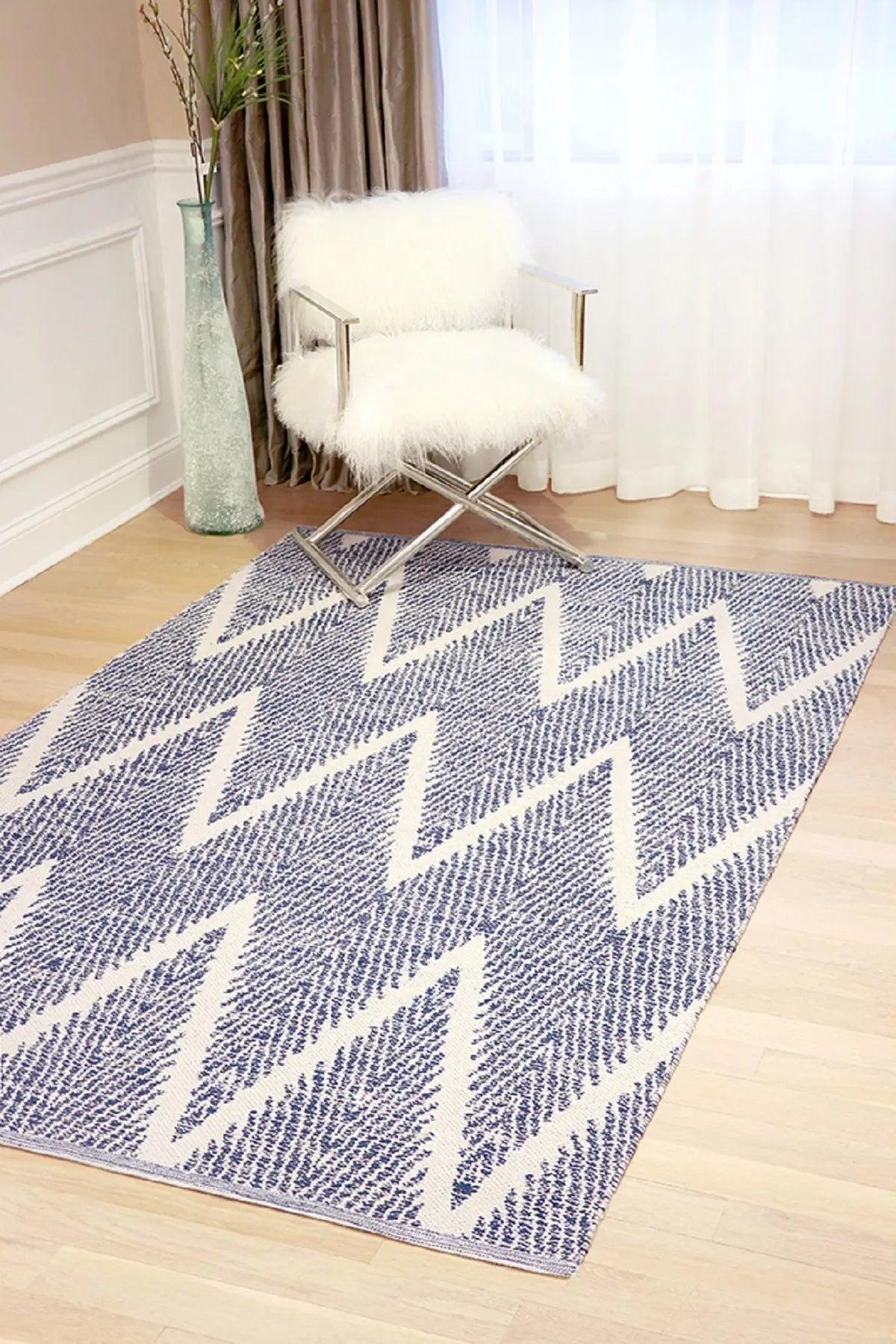 Canvello Modern Collection Hand - Woven Cotton Area Rug - 9' X 12' - Canvello