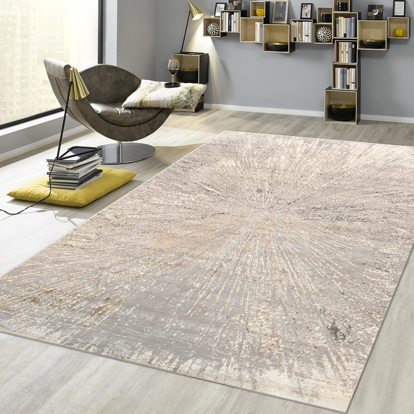 Canvello Modern Collection Power Loom White Area Rug - 8'6" X 11'6" - Canvello