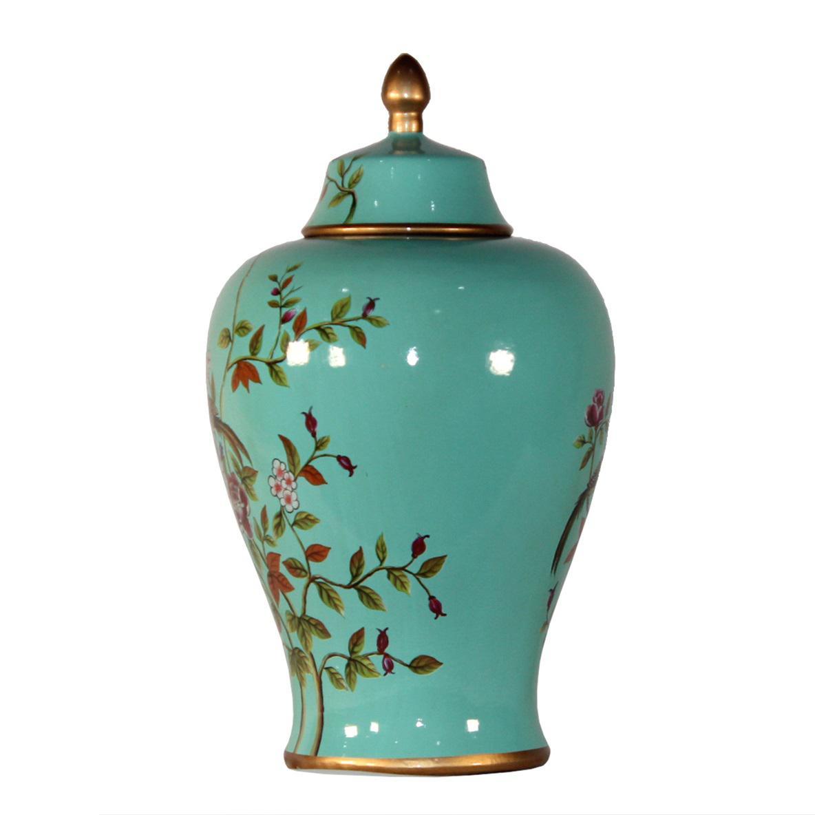 Canvello Modern Contemporary Floral Porcelain Jar - Canvello