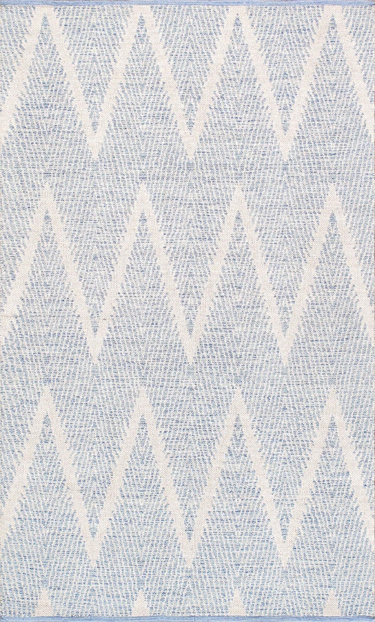 Canvello Modern Flat Weave Aqua Cotton Area Rug - 8' X 10' - Canvello