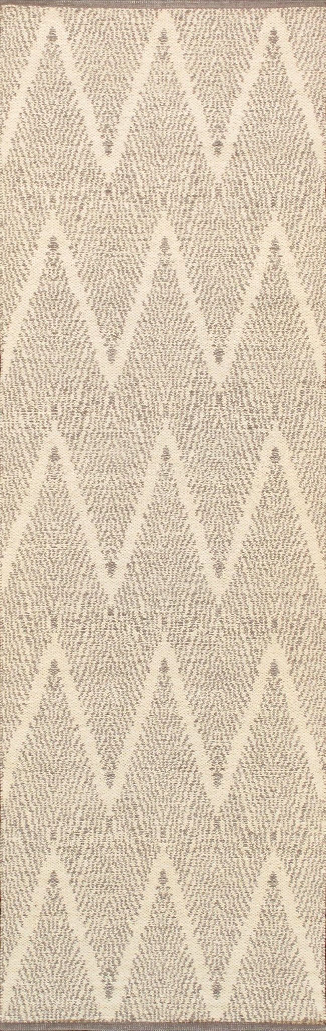 Canvello Modern Flat Weave Grey Cotton Area Rug - 2'6" X 10' - Canvello