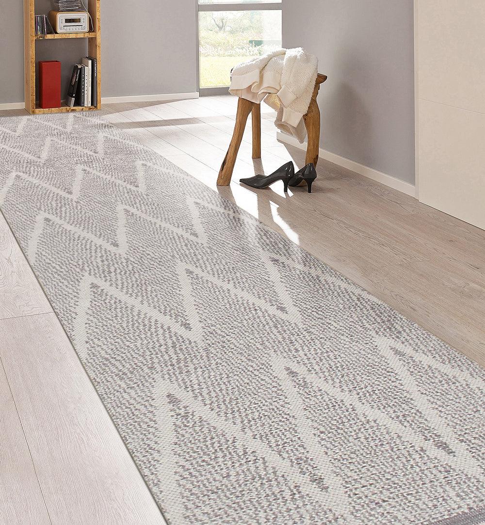 Canvello Modern Flat Weave Grey Cotton Area Rug - 2'6" X 10' - Canvello