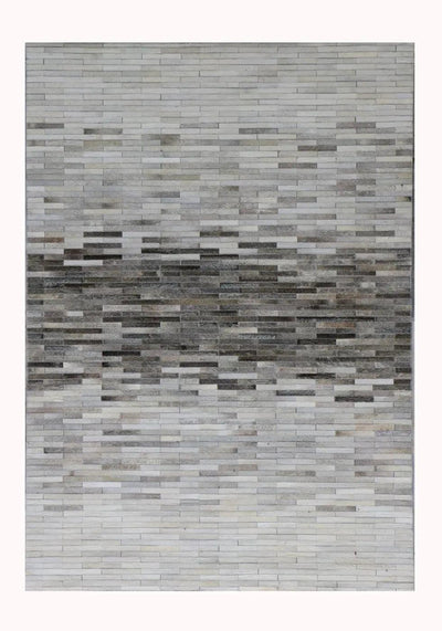 Canvello Modern Galaxy Hand-Loomed Silver Cowhide Area Rug- 8'9" X 11'9"