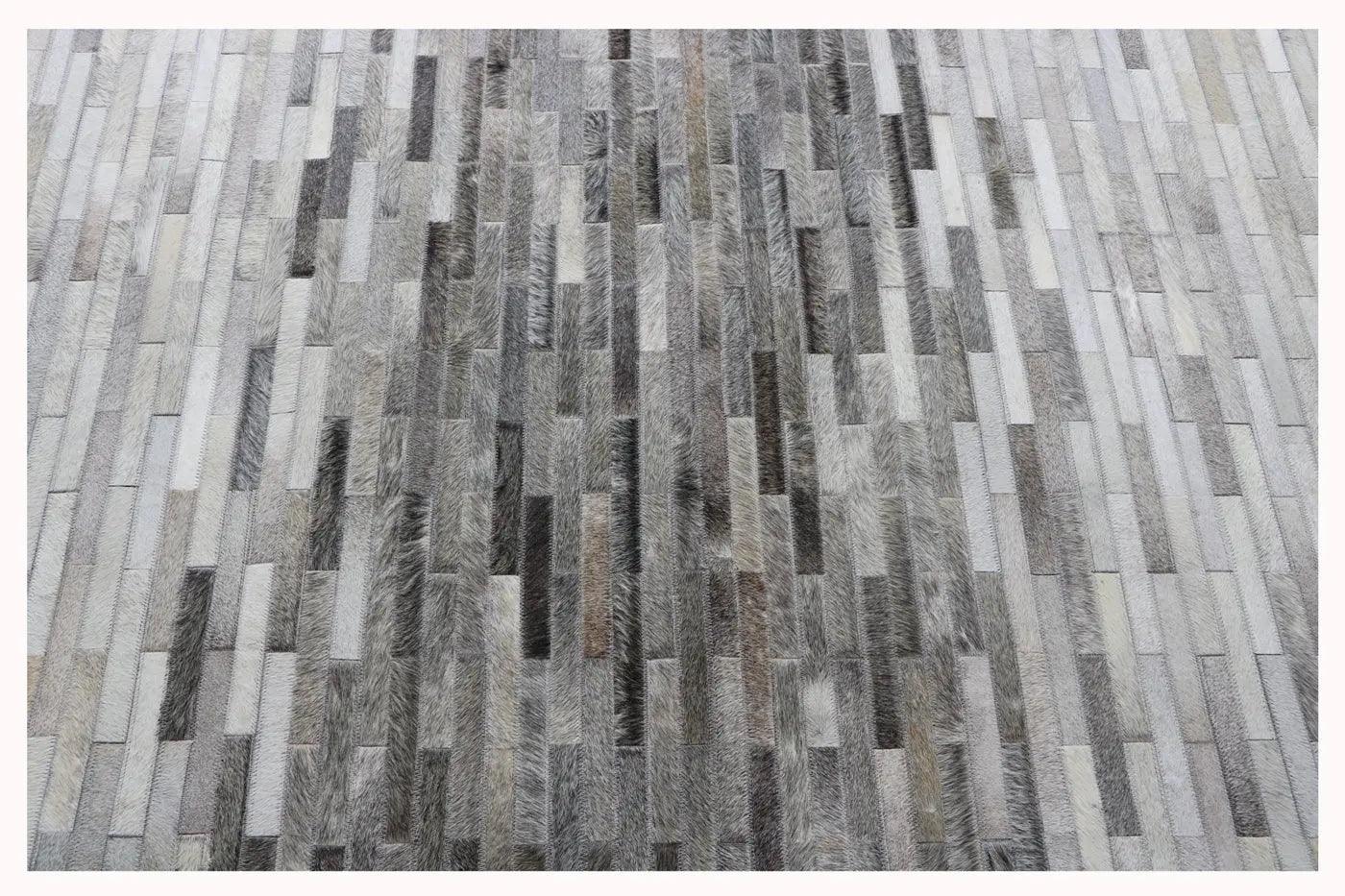 Canvello Modern Galaxy Hand - Loomed Silver Cowhide Area Rug - 8'9" X 11'9" - Canvello