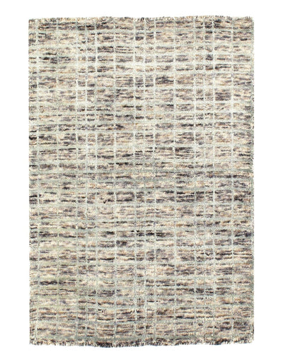 Canvello Modern Gray Crosshatch Hand - made Bamboo Silk Indo Rug - 2' x 3' (Available in Different Sizes) - Canvello