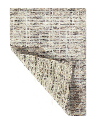 Canvello Modern Gray Crosshatch Hand - made Bamboo Silk Indo Rug - 2' x 3' (Available in Different Sizes) - Canvello