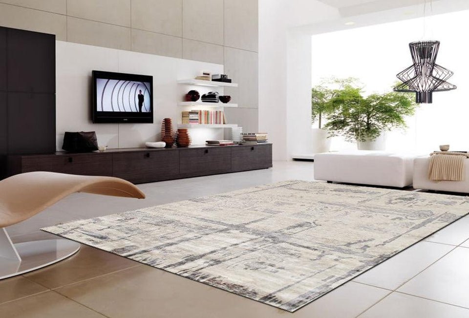 Canvello Modern Grey Area Rugs For Living Room - 9'11" X 13'9" - Canvello