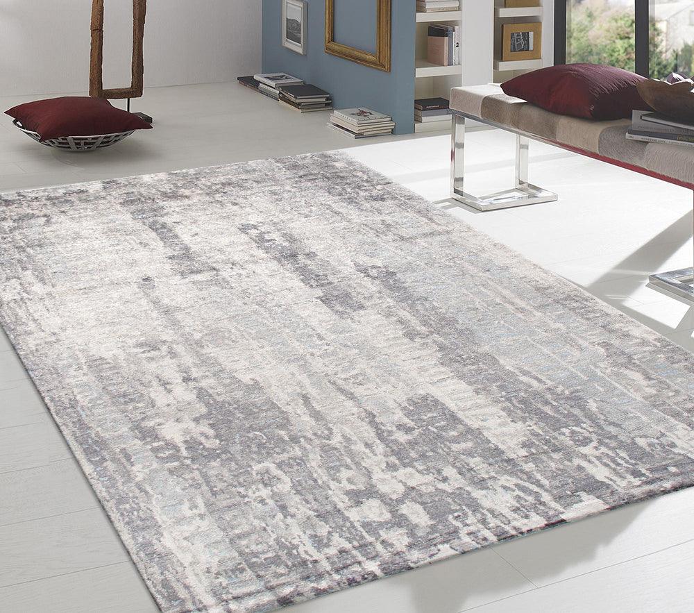 Canvello Modern Hand - Knotted Light Gray Rugs - 9'2" X 12' - Canvello