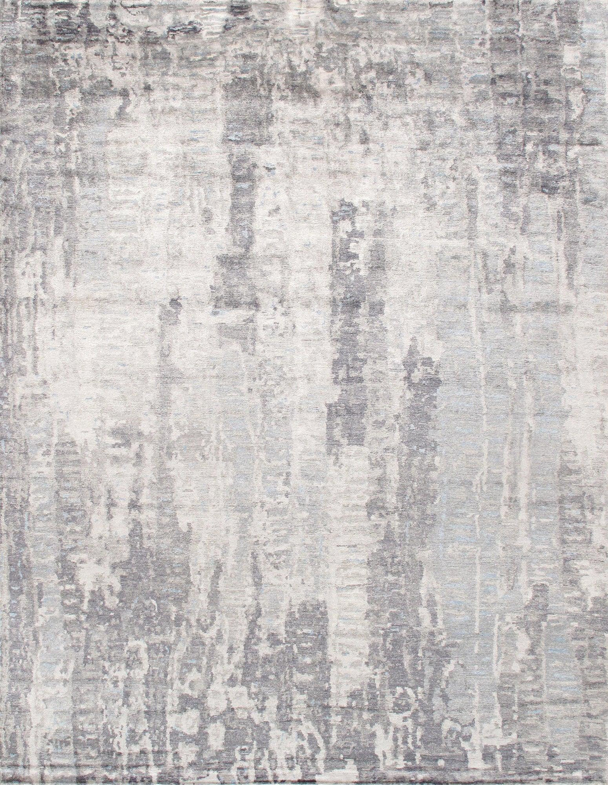 Canvello Modern Hand-Knotted Light Gray Rugs - 9'2" X 12'