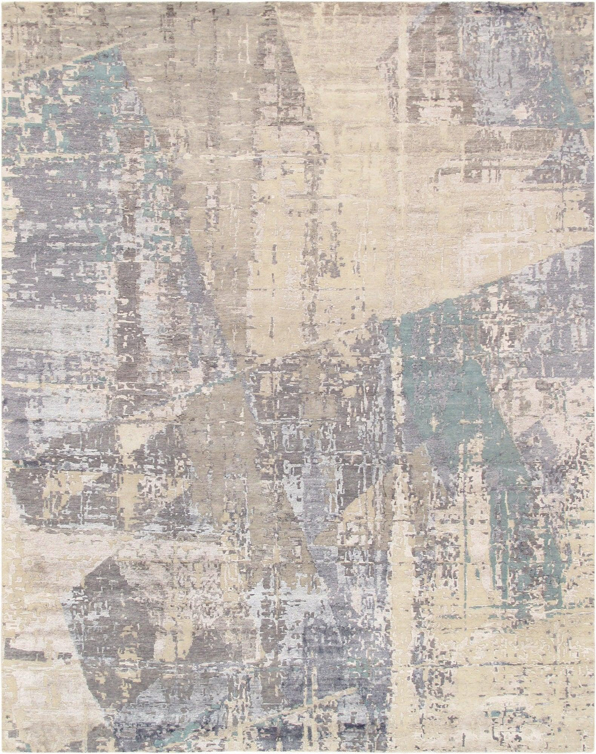 Canvello Modern Hand-Knotted Light Grey Rug - 8' X 10'1"