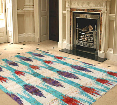 Canvello Modern Hand-Knotted Sari Silk Area Rug- 6' X 9'