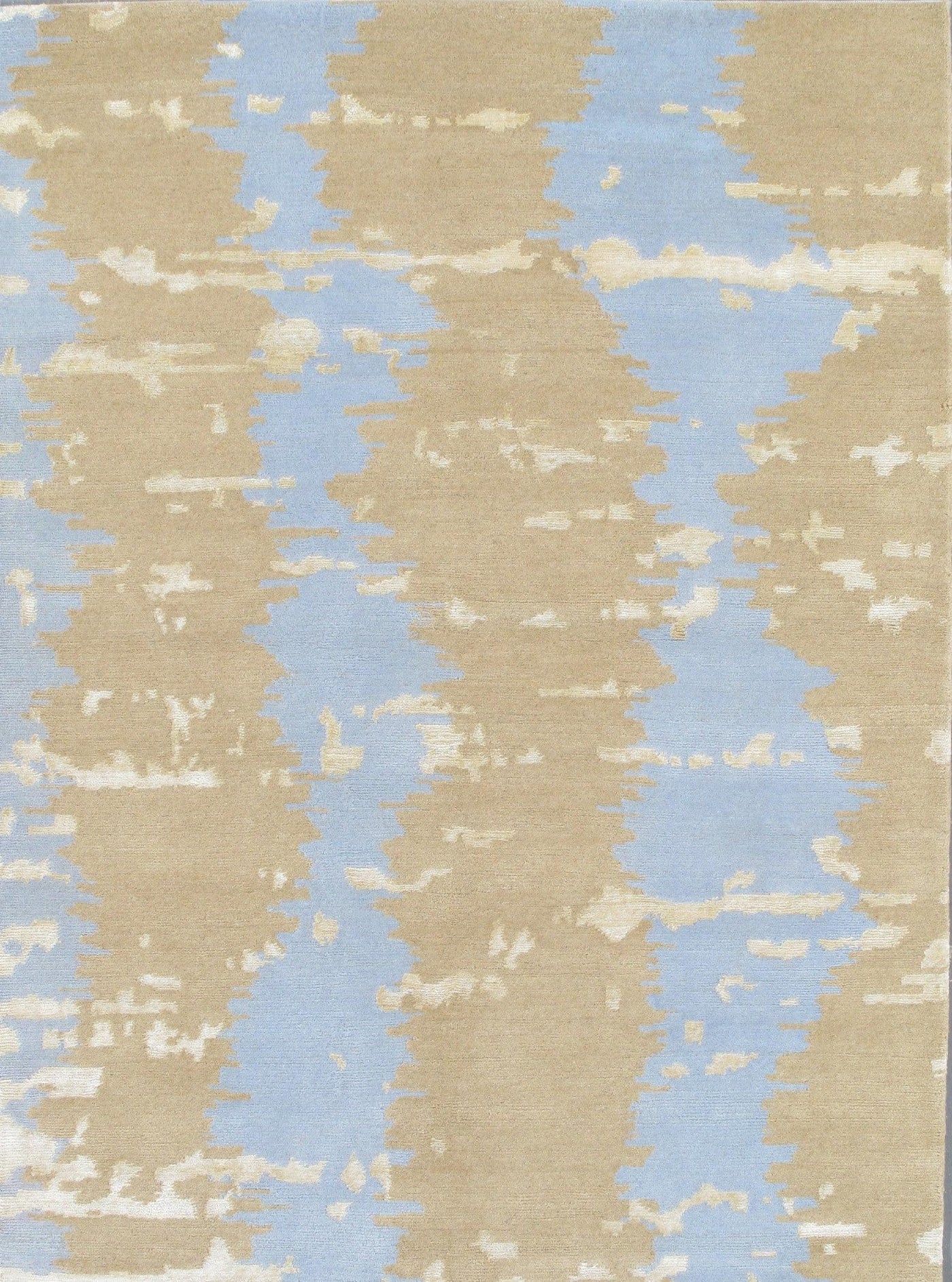 Canvello Modern Hand-Knotted Silk & Wool Area Rug- 4'2" X 5'8"
