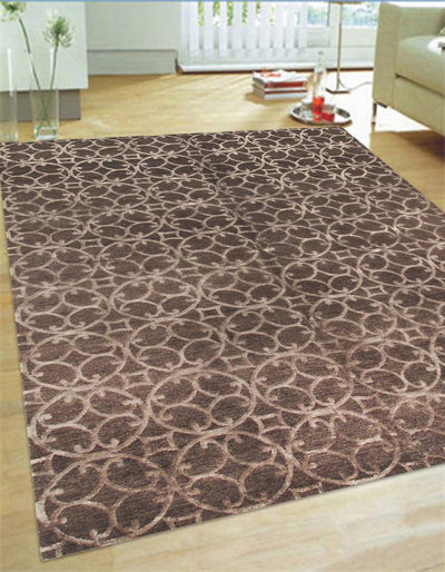 Canvello Modern Hand-Knotted Silk & Wool Area Rug- 6'0" X 8'11"