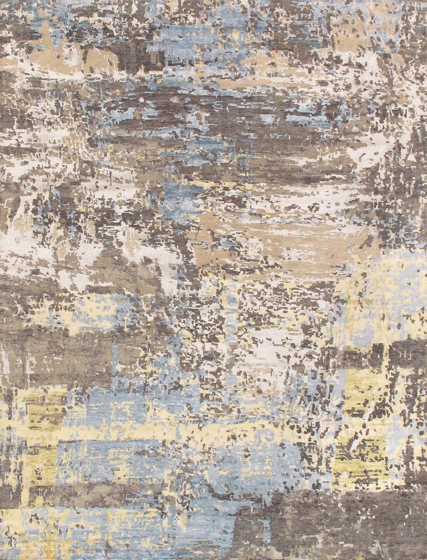 Canvello Modern Hand - Knotted Silk and Wool Area Rug - 9' X 11'11" - Canvello