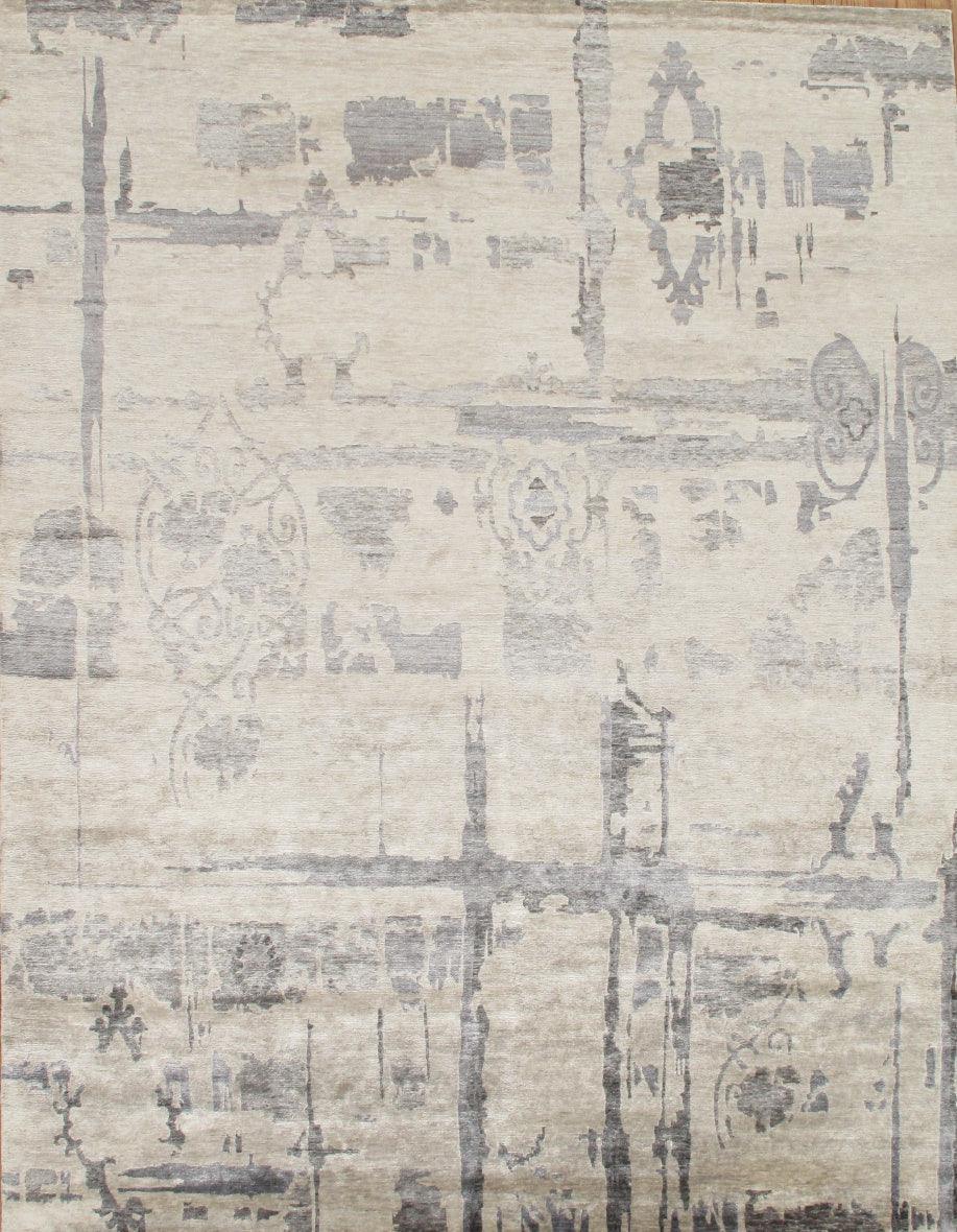 Canvello Modern Hand - Knotted Silk Area Rug - 6'1" X 9' - Canvello