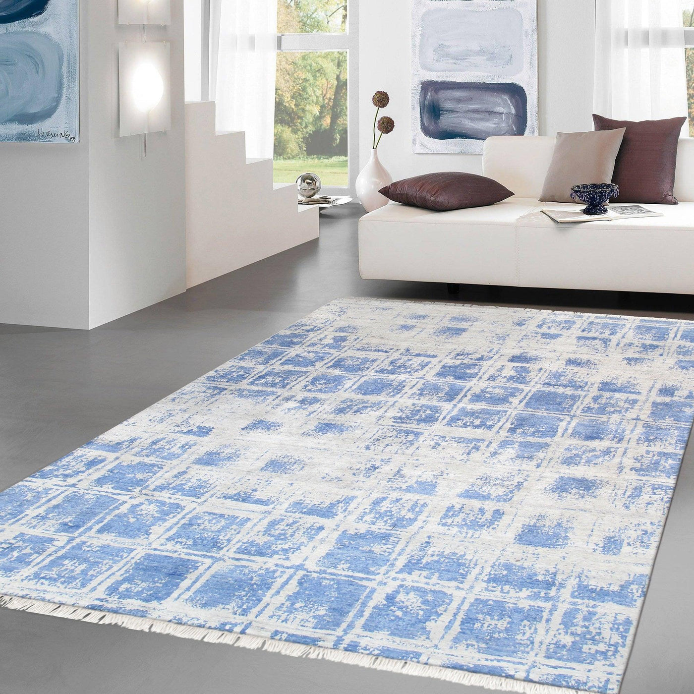 Canvello Modern Hand - Knotted Silk Area Rug - 6'1" X 9'4" - Canvello