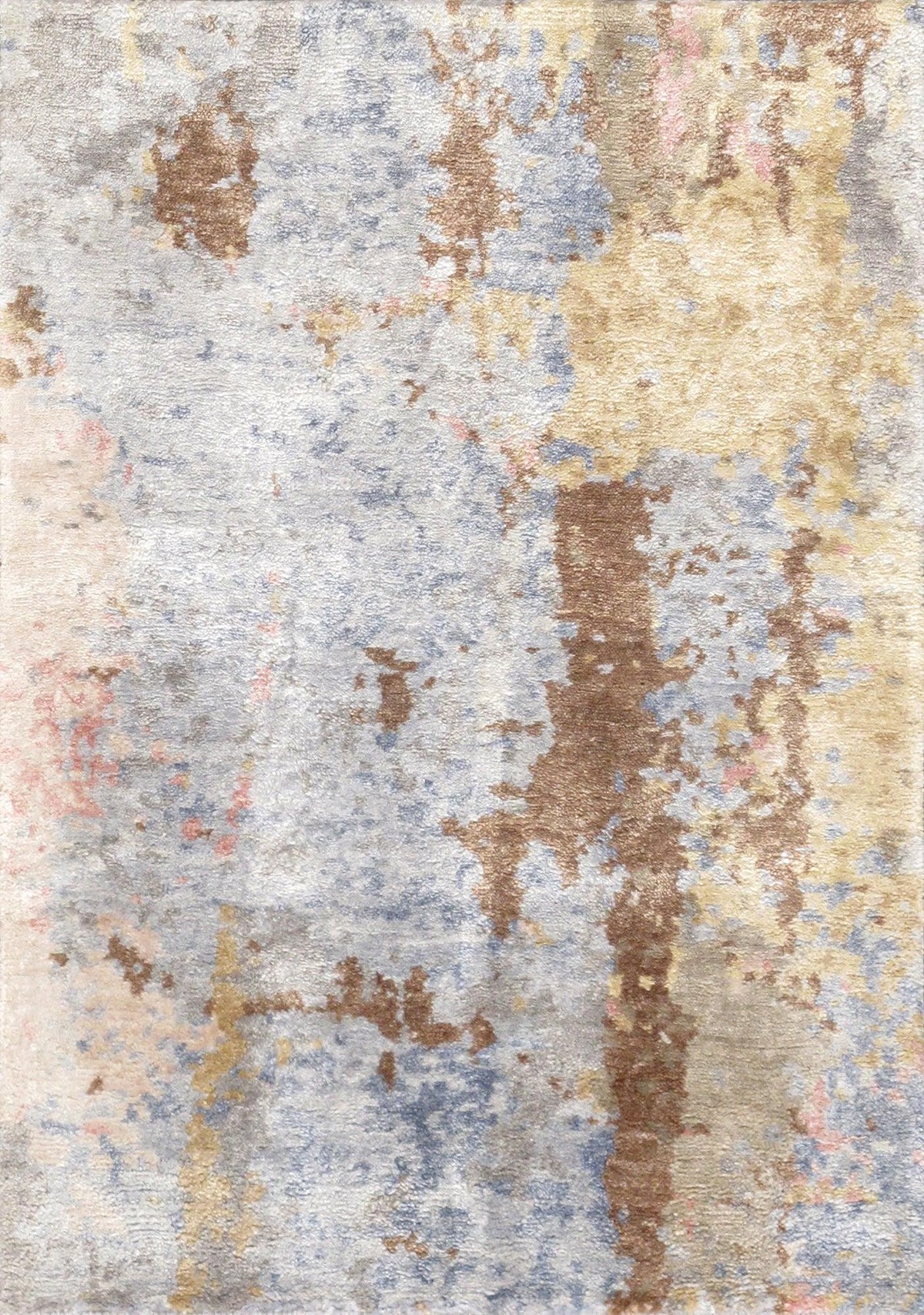 Canvello Modern Hand-Knotted Silk & Wool Area Rug- 2' X 3'