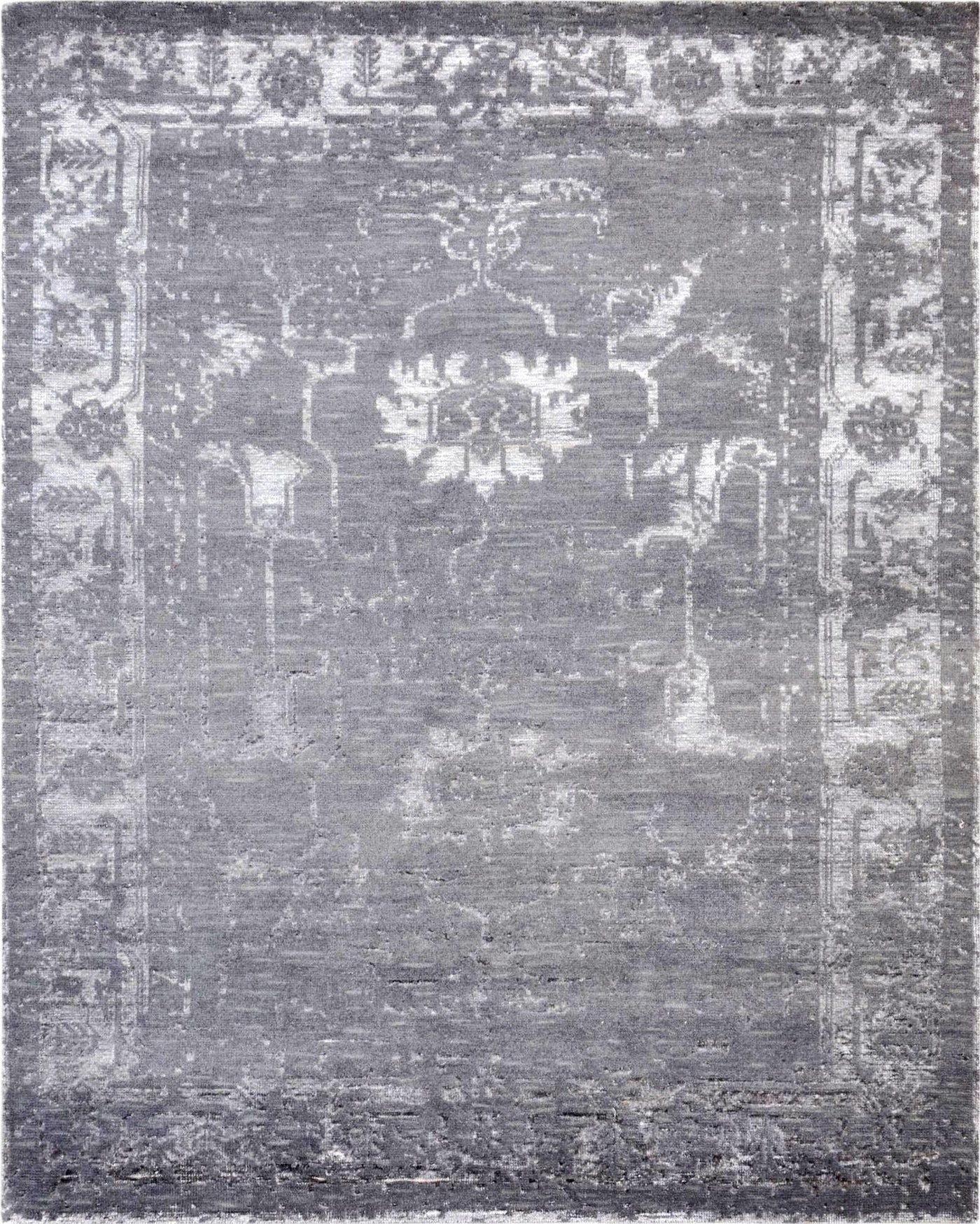 Canvello Modern Hand - Knotted Silk & Wool Area Rug - 5' X 8' - Canvello