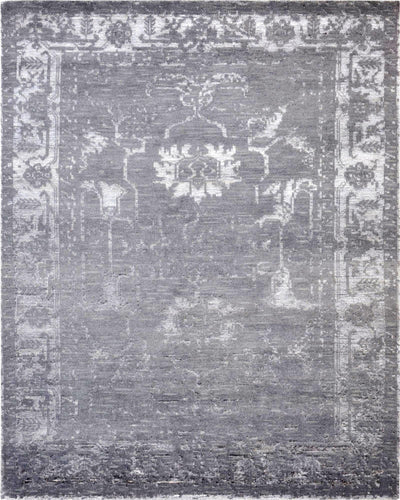 Canvello Modern Hand - Knotted Silk & Wool Area Rug - 5' X 8' - Canvello